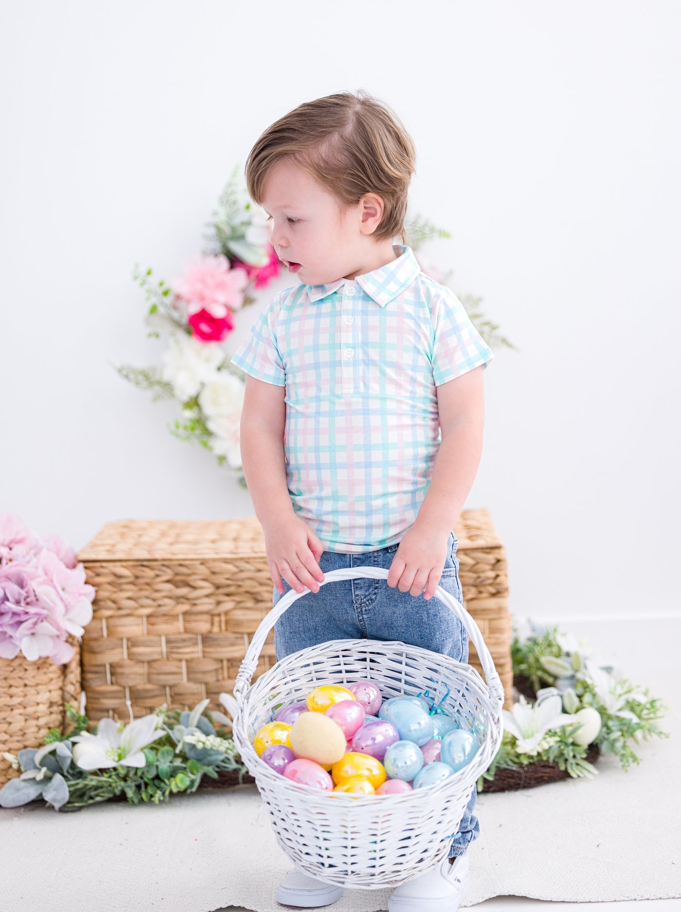 Pastel Gingham Polo Shirt