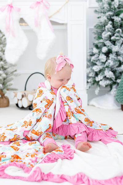 meri ruffle plush birdie blanket: TODDLER