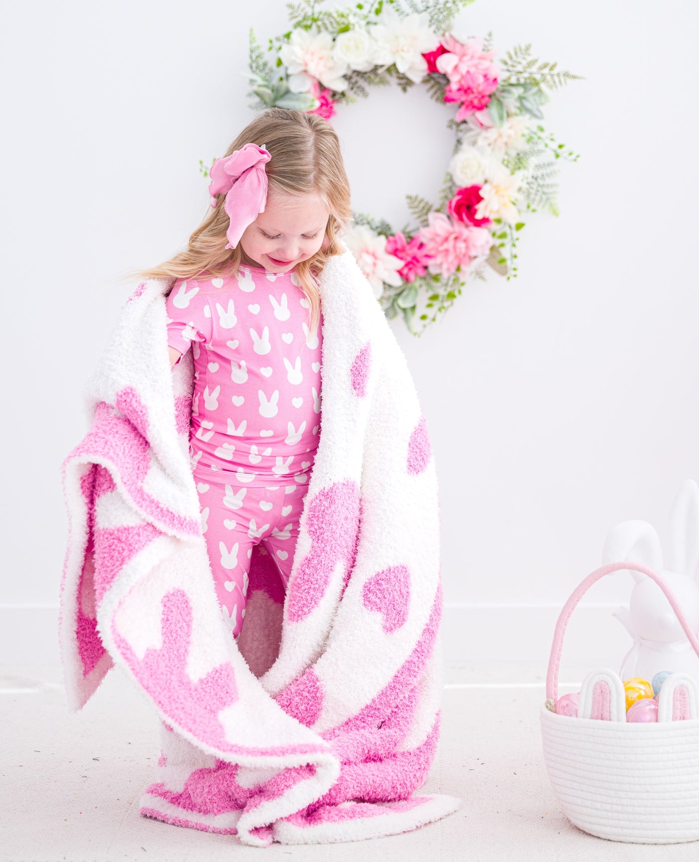 Pink Bunny Microfiber Blanket- TODDLER