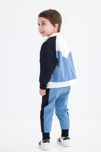 dusty blue windbreaker set