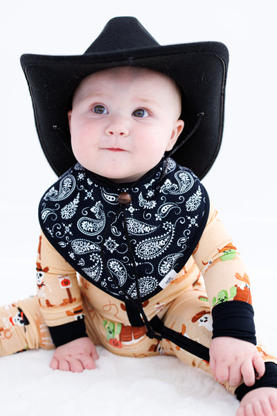 paisley and plaid bandana bib set