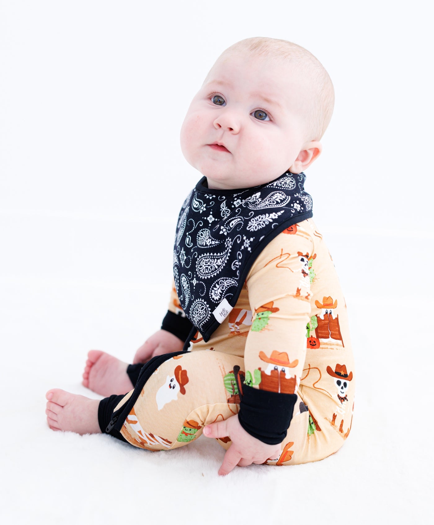 paisley and plaid bandana bib set