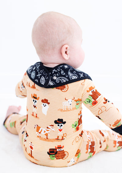 paisley and plaid bandana bib set