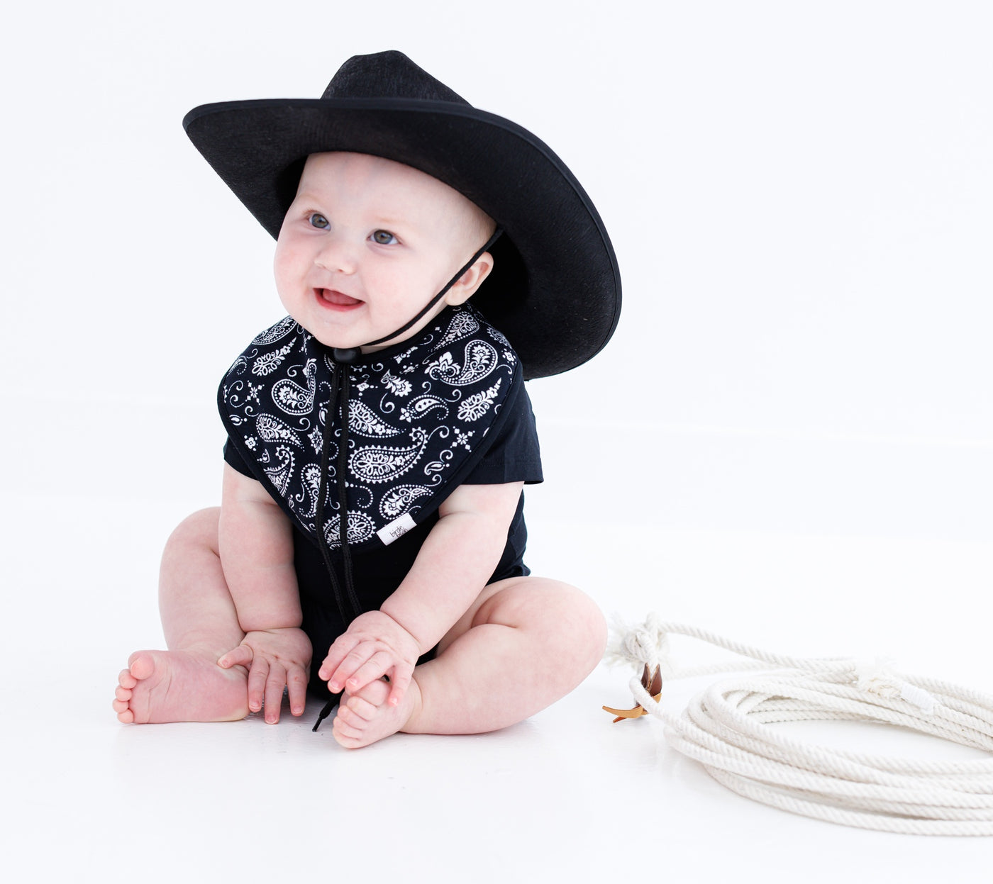 paisley and plaid bandana bib set