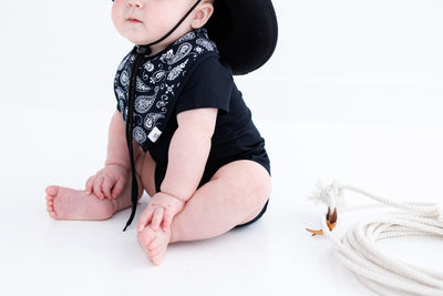 paisley and plaid bandana bib set