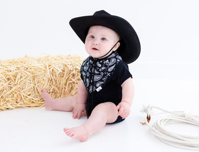 paisley and plaid bandana bib set