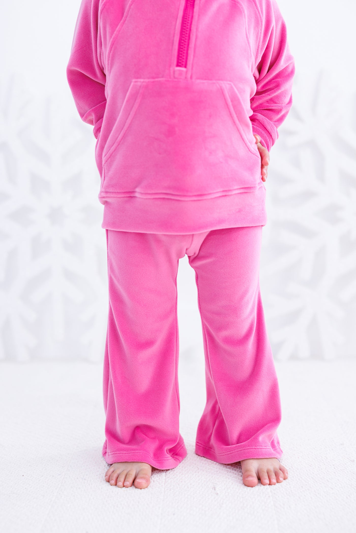 shocking pink velvet jogger set - PRE SALE- SHIPS IN ONE WEEK