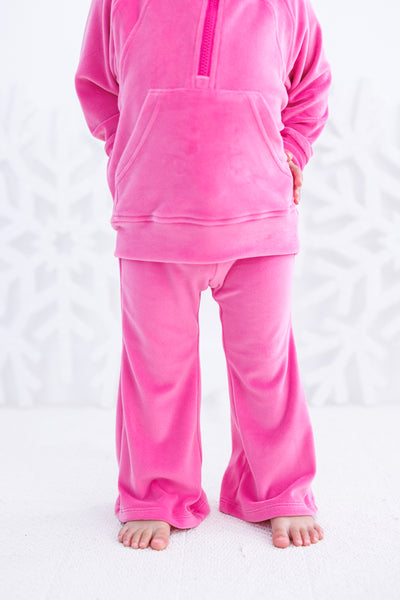 Shocking Pink Velvet Jogger Set