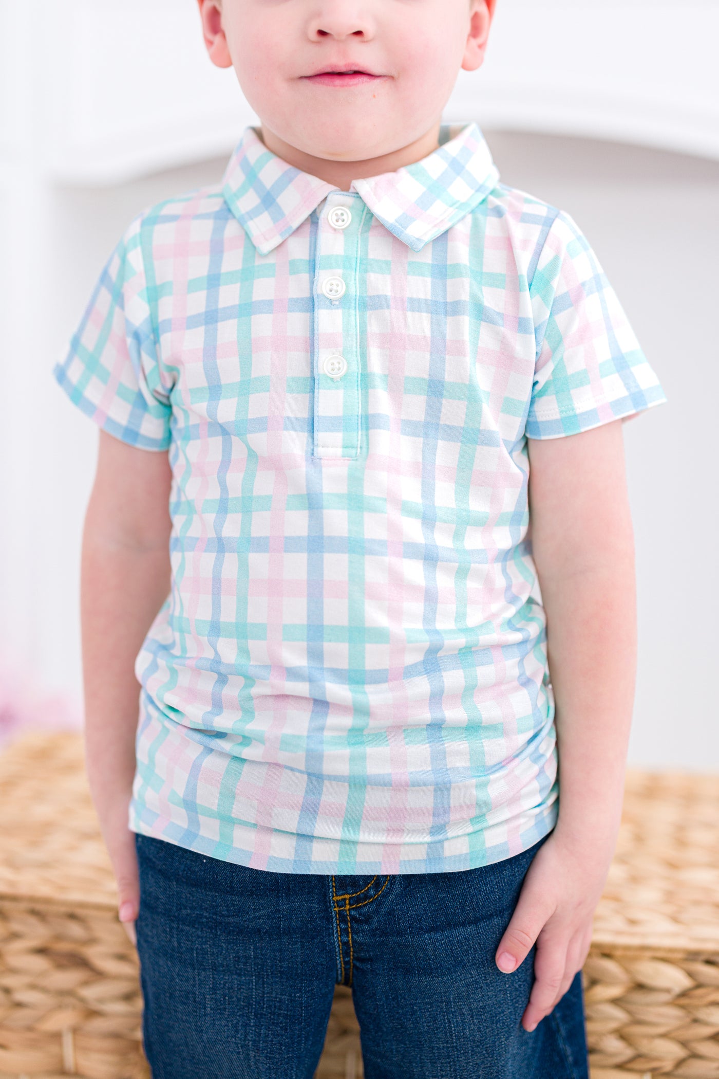 Pastel Gingham Polo Shirt