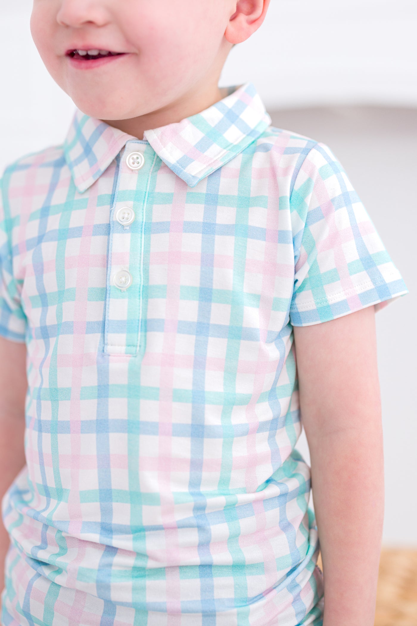 Pastel Gingham Polo Shirt