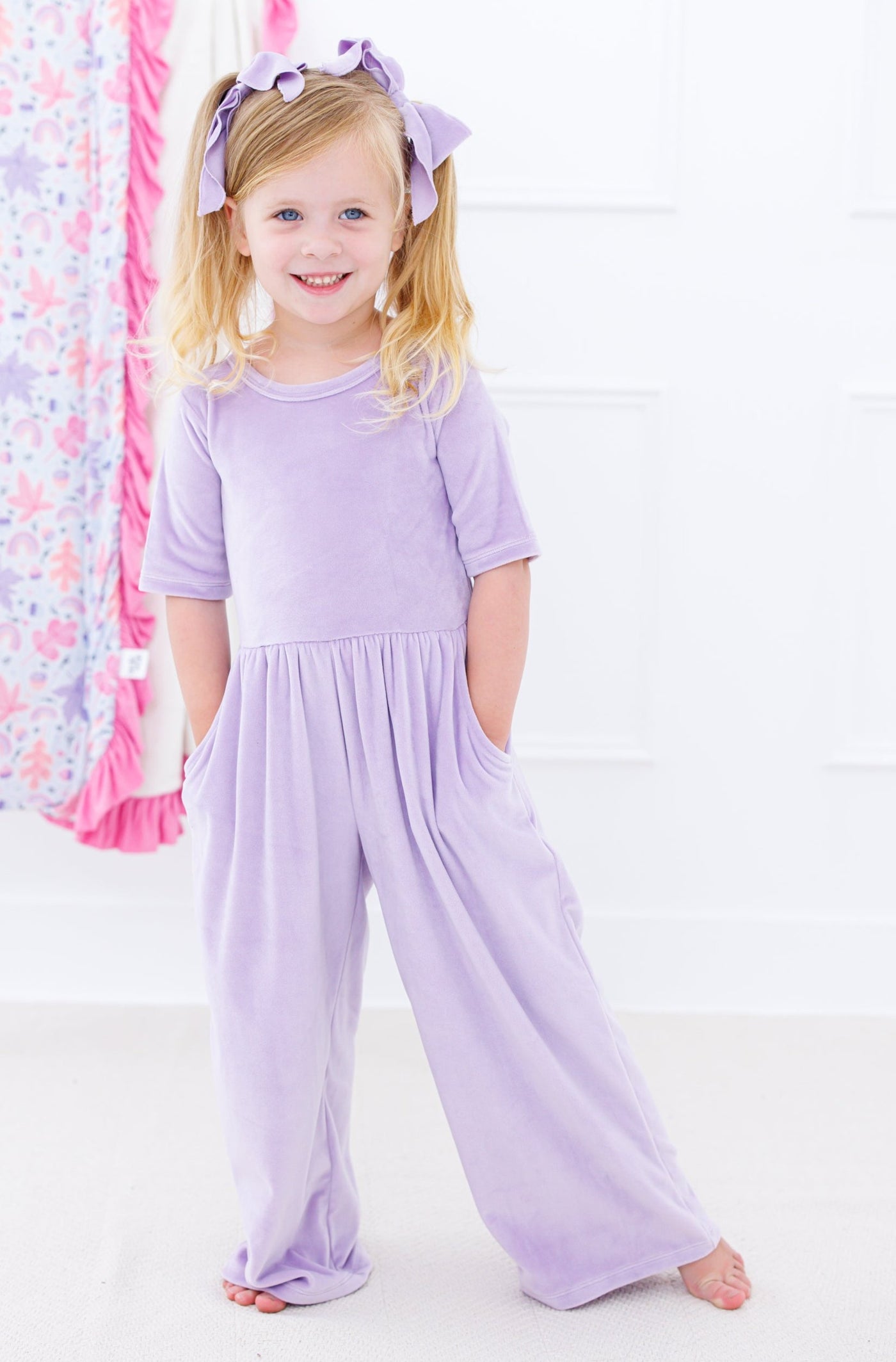 Lavender Velvet Leggy Jumpsuit