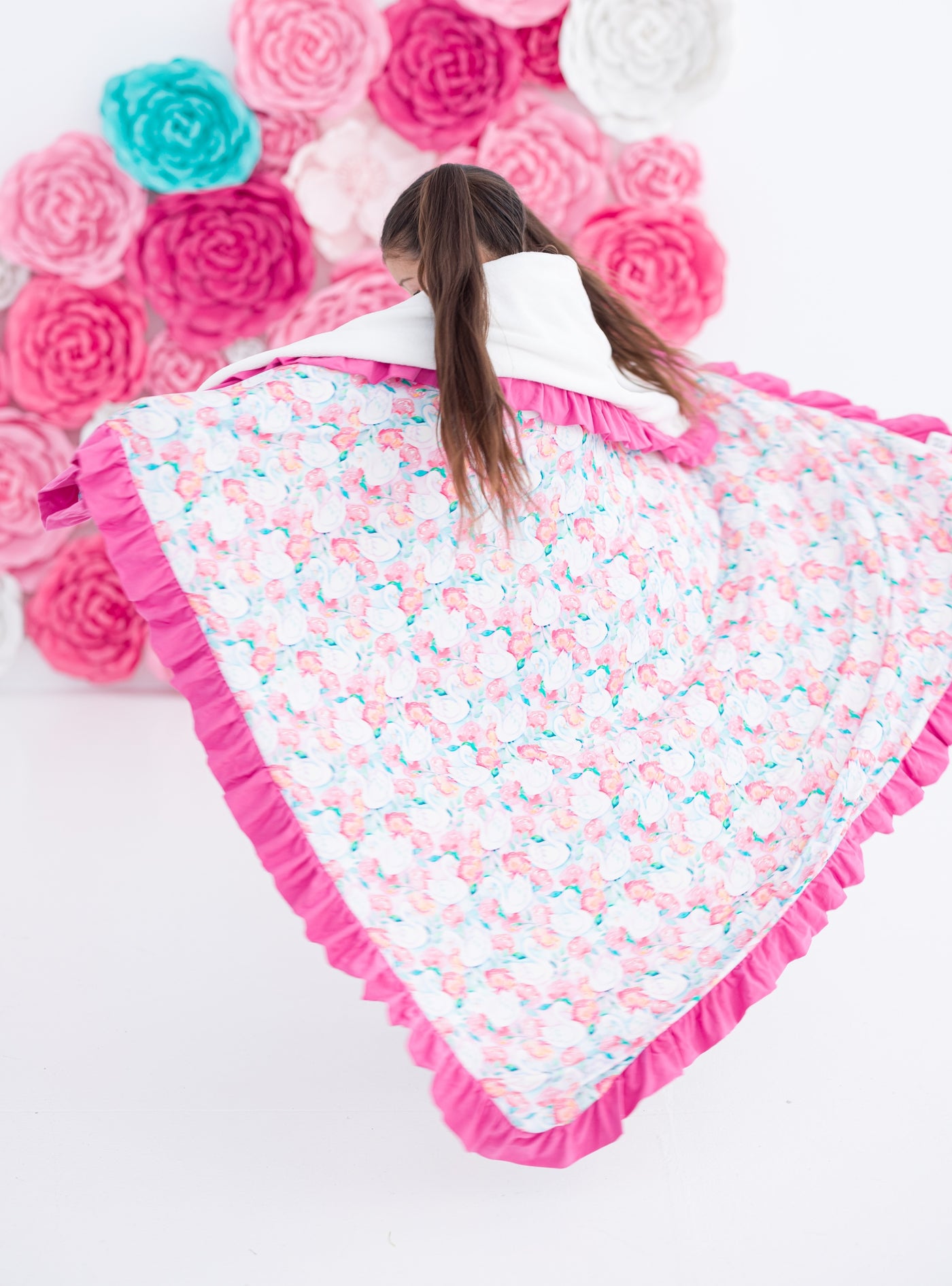 Elizabeth Ruffle Plush Birdie Blanket: TODDLER