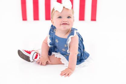 Bamboo patriotic twirl set for girls styled for Fourth of July