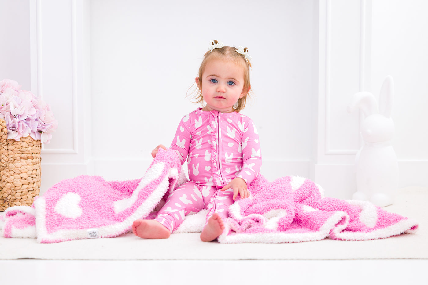 Pink Bunny Microfiber Blanket- TODDLER