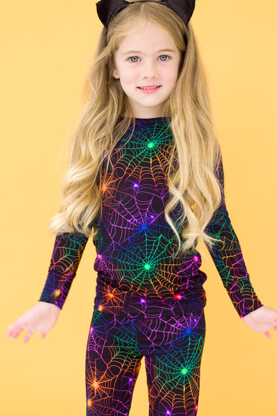 Neon Webs 2-Piece Pajamas