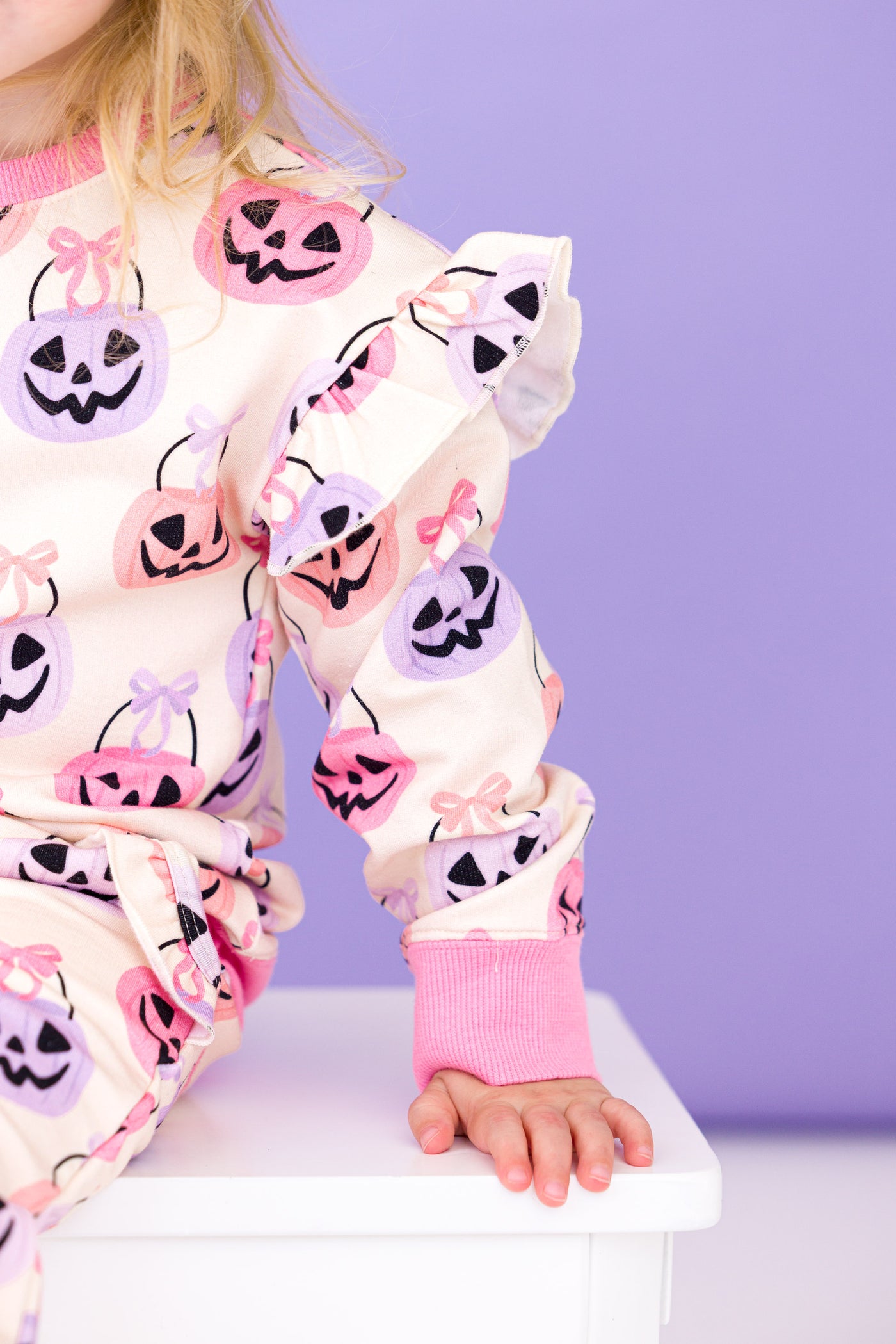 Trick Or Sweet Ruffle Crewneck Sweatshirt