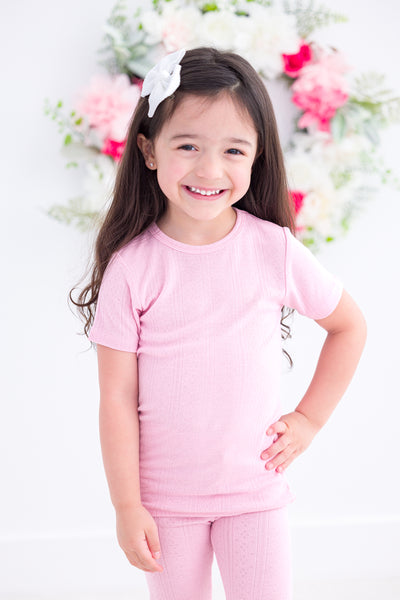 Pink Pointelle 2-Piece Pajamas