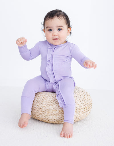 lavender ruffle convertible romper