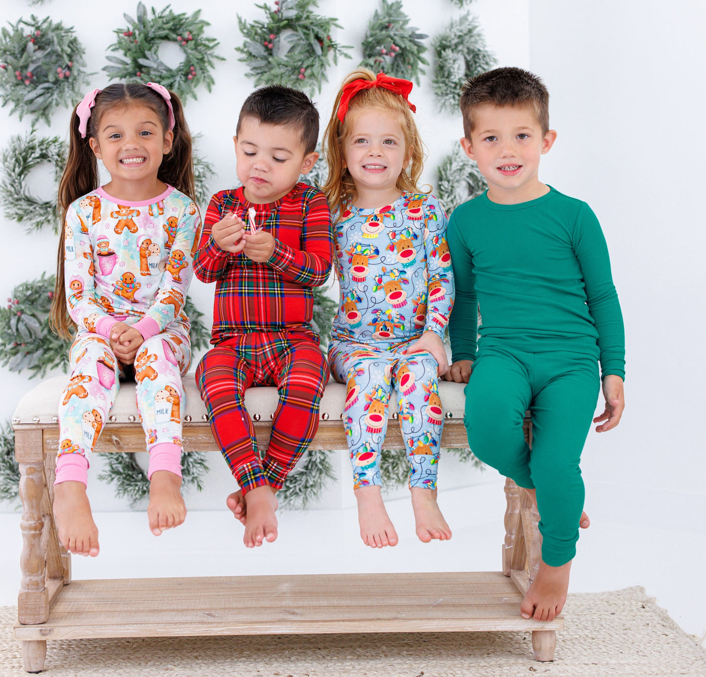 pine ribbed 2-piece pajamas