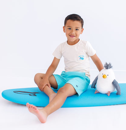 Kids Surf Club bamboo cotton graphic t-shirt with surf design