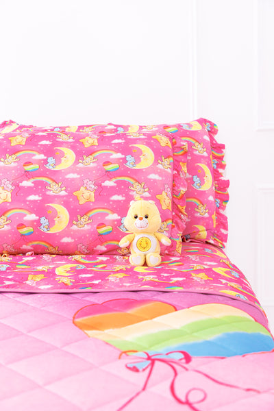 Care Bears Baby™ pink stars ruffle zipper pillowcase set