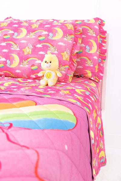 Care Bears Baby™ pink stars ruffle zipper pillowcase set