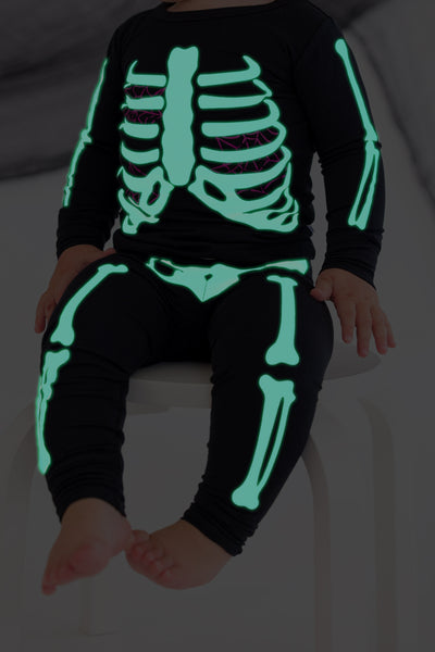 Bones Glow-In-The-Dark 2-Piece Pajamas - PINK