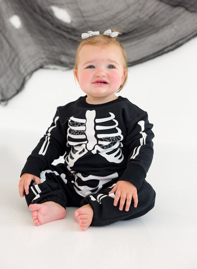 Bones Glow-In-The-Dark Jogger Set- GREY
