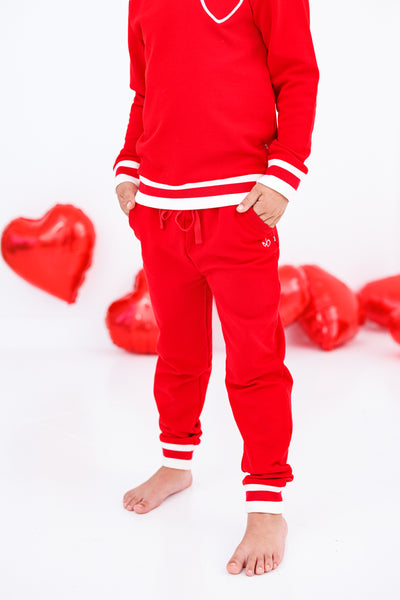 Red Varsity Jogger Set