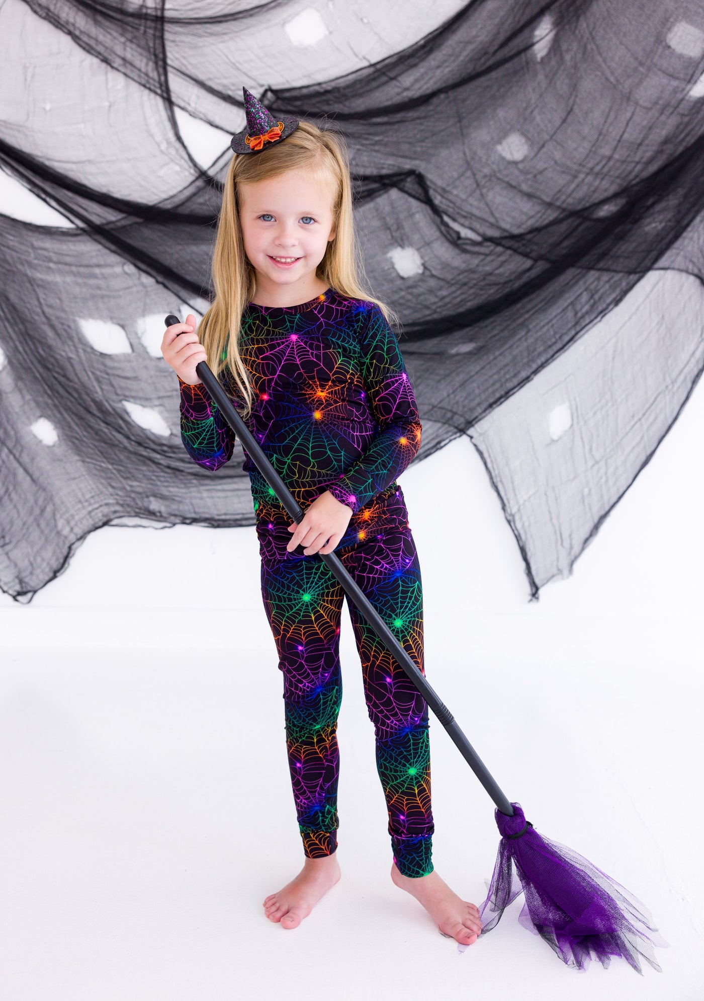 Neon Webs 2-Piece Pajamas