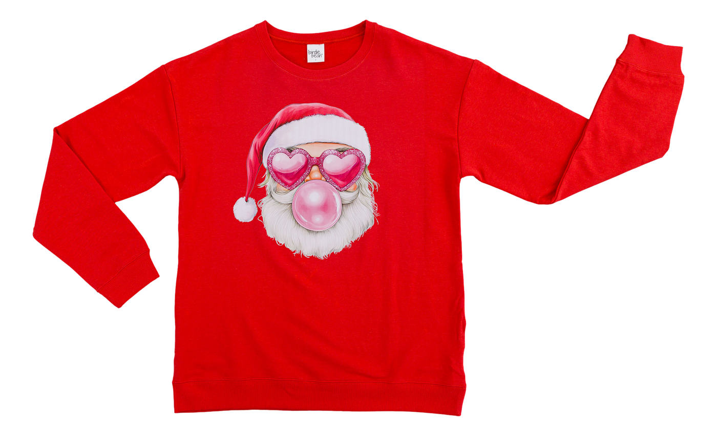 Bubblegum Santa Crewneck Sweatshirt - ADULT