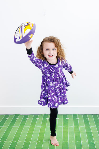 Graffiti Football Peplum Set : PURPLE AND WHITE