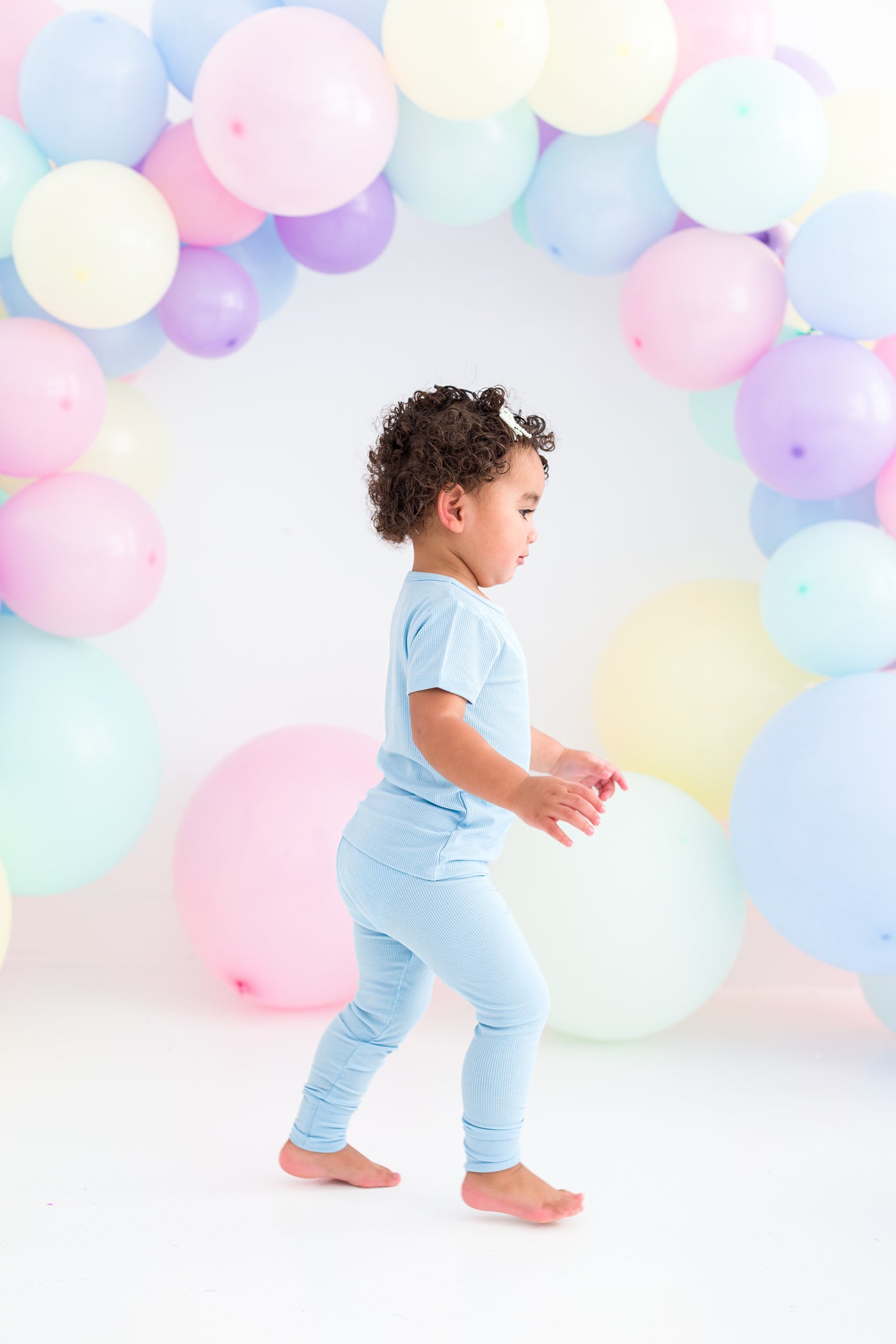 Baby Blue Ribbed 2-Piece Pajamas