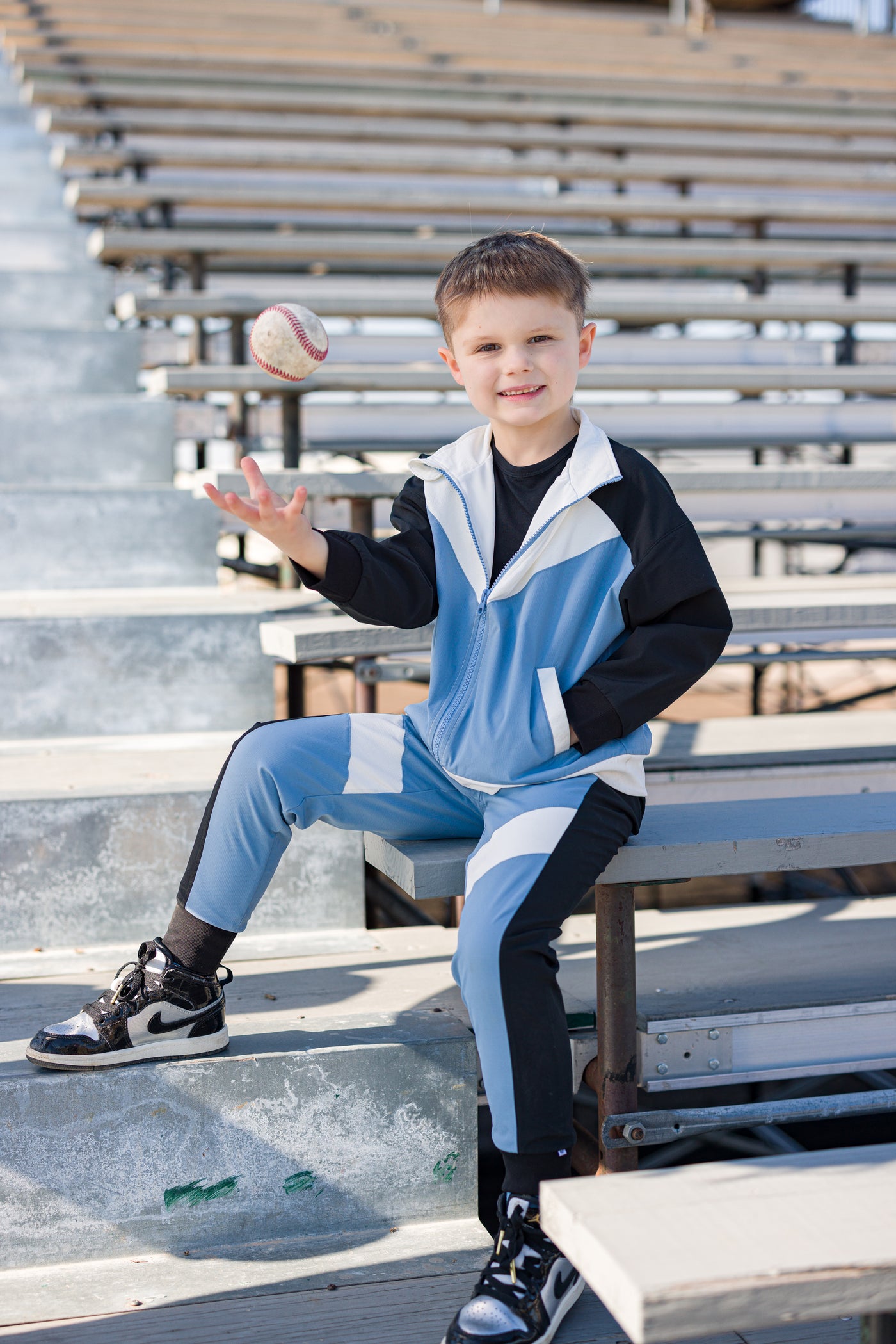 dusty blue windbreaker set