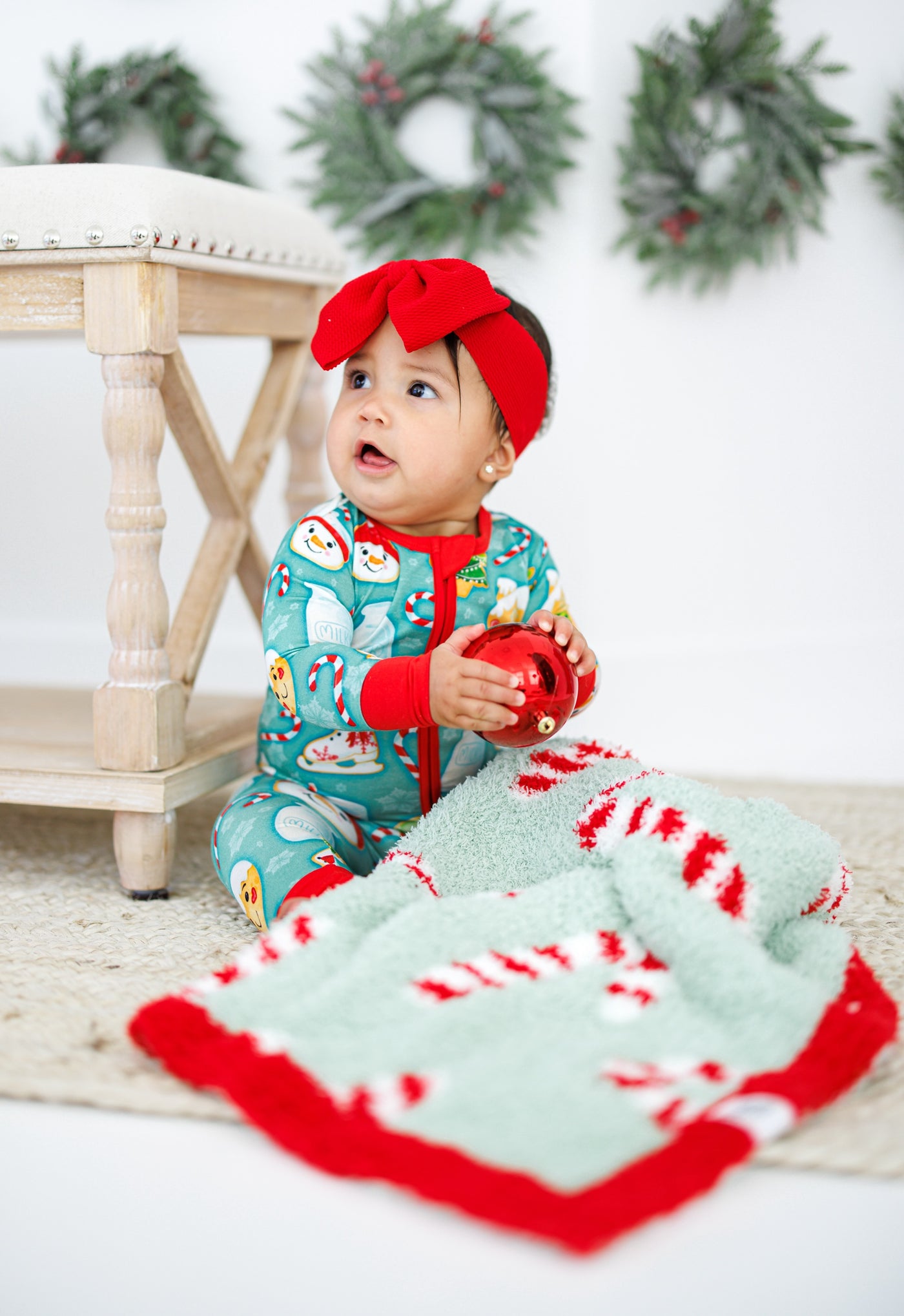 candy canes microfiber blanket- STROLLER