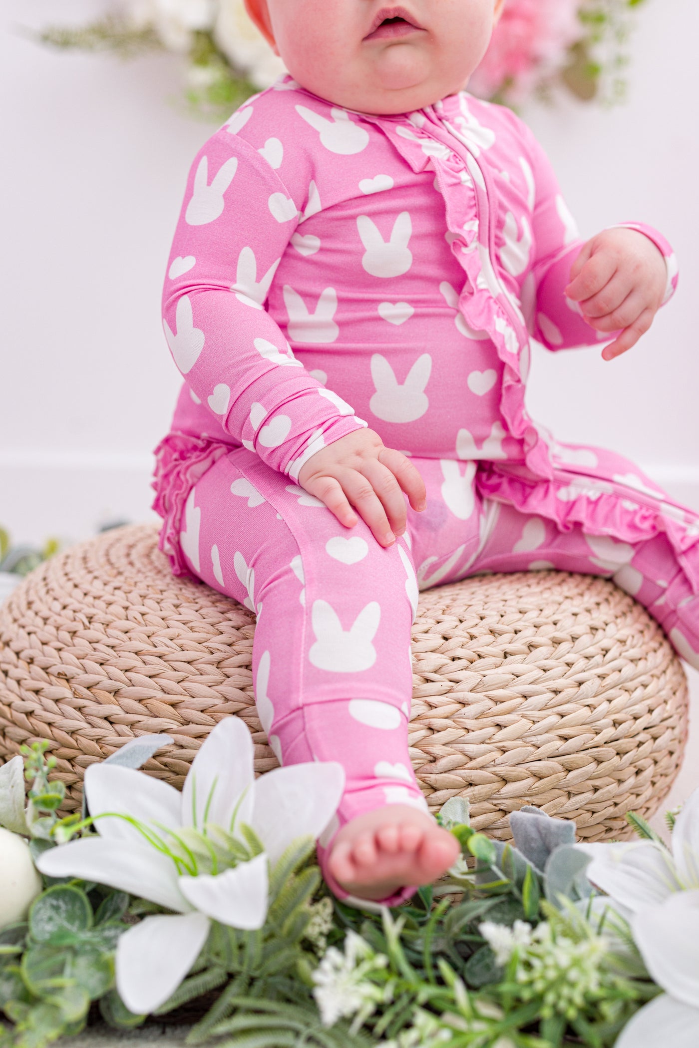 Pink Bunny Ruffle Convertible Romper