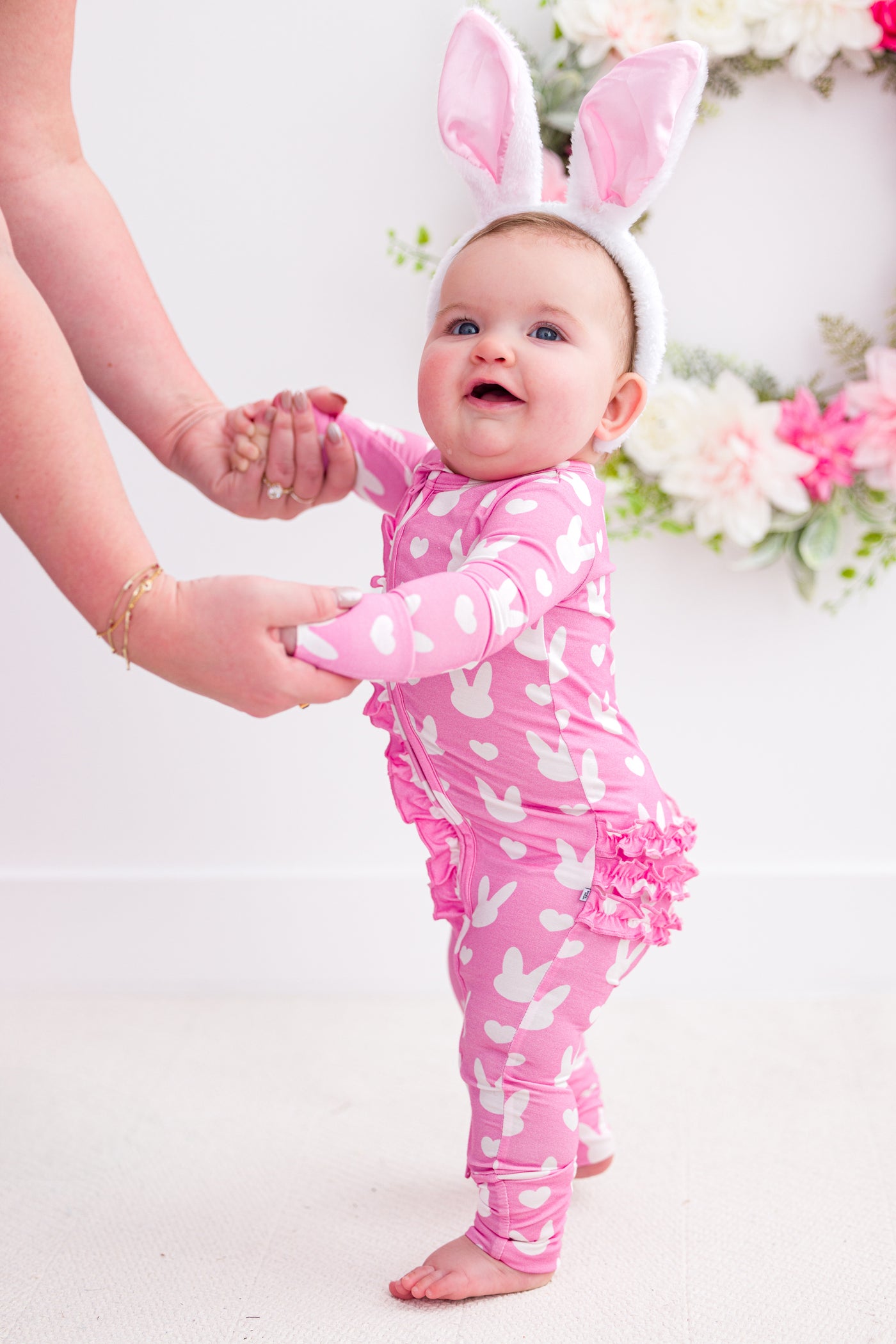 Pink Bunny Ruffle Convertible Romper