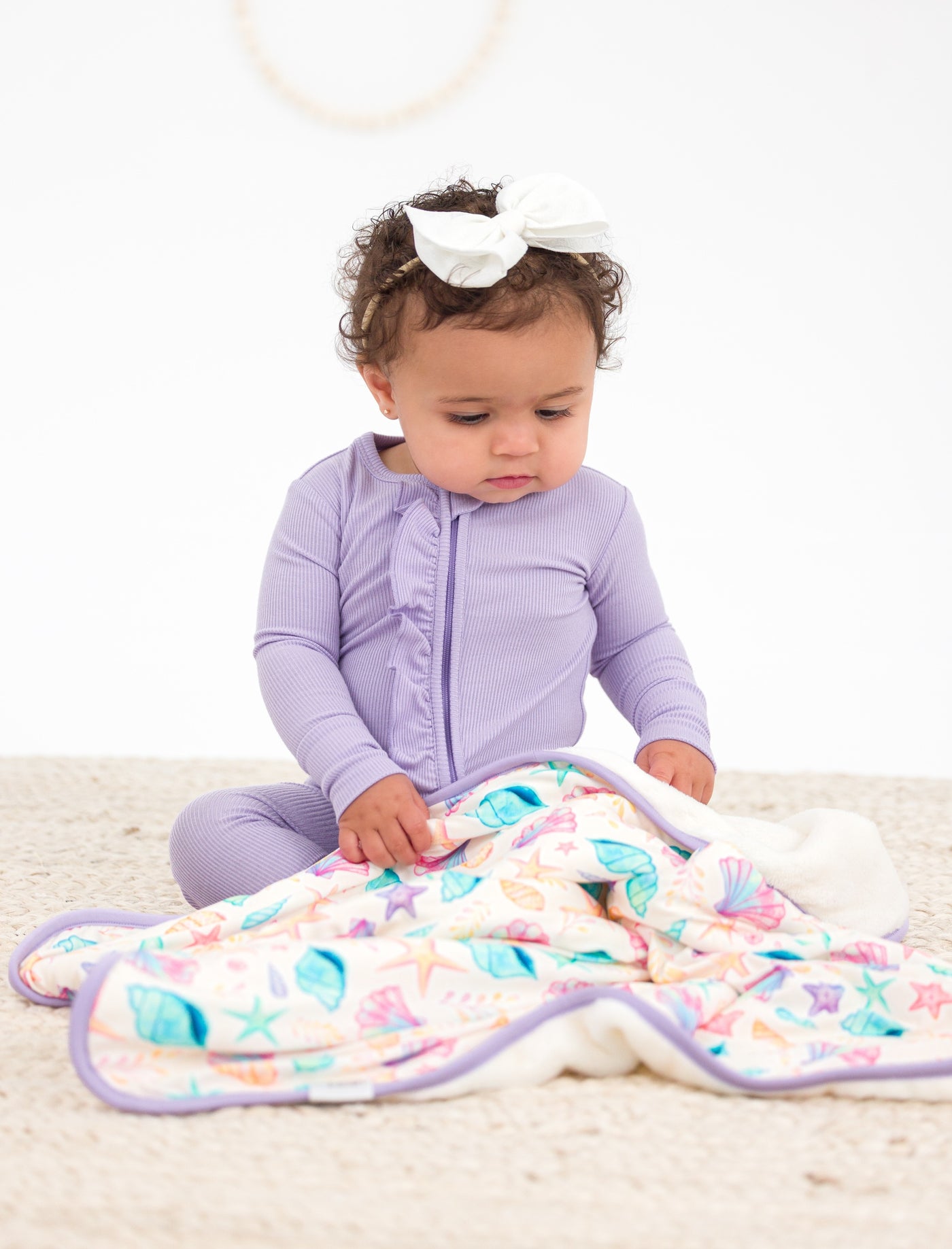Lavender Ribbed Ruffle Convertible Romper
