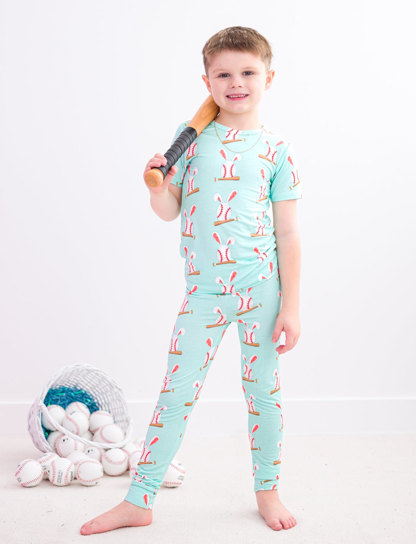 Baseball Bunnies 2-Piece Pajamas