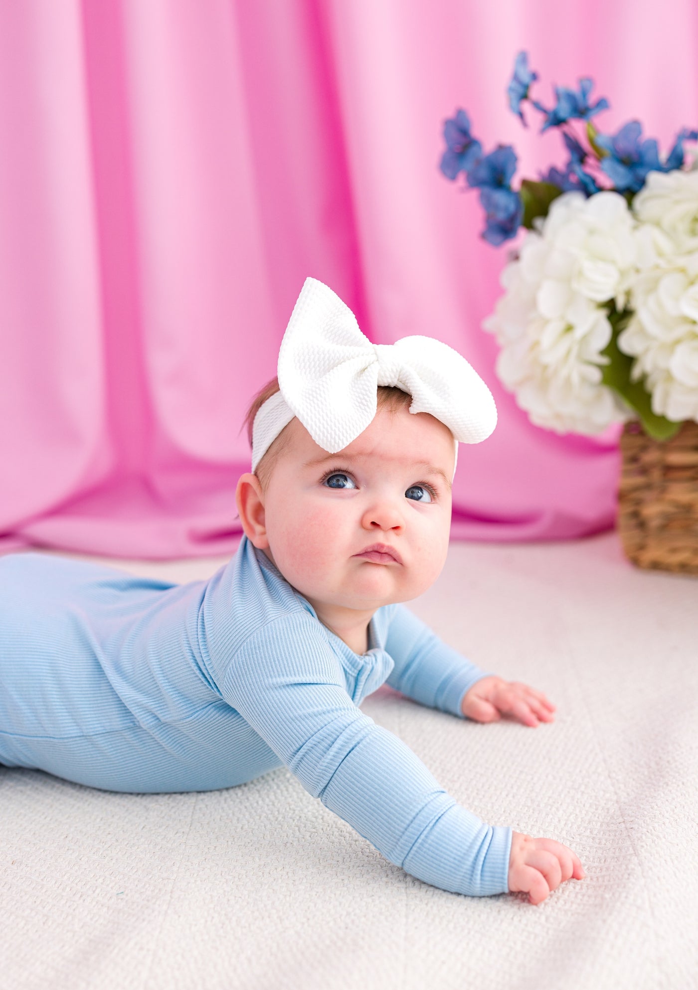 Baby Blue Ribbed Convertible Romper