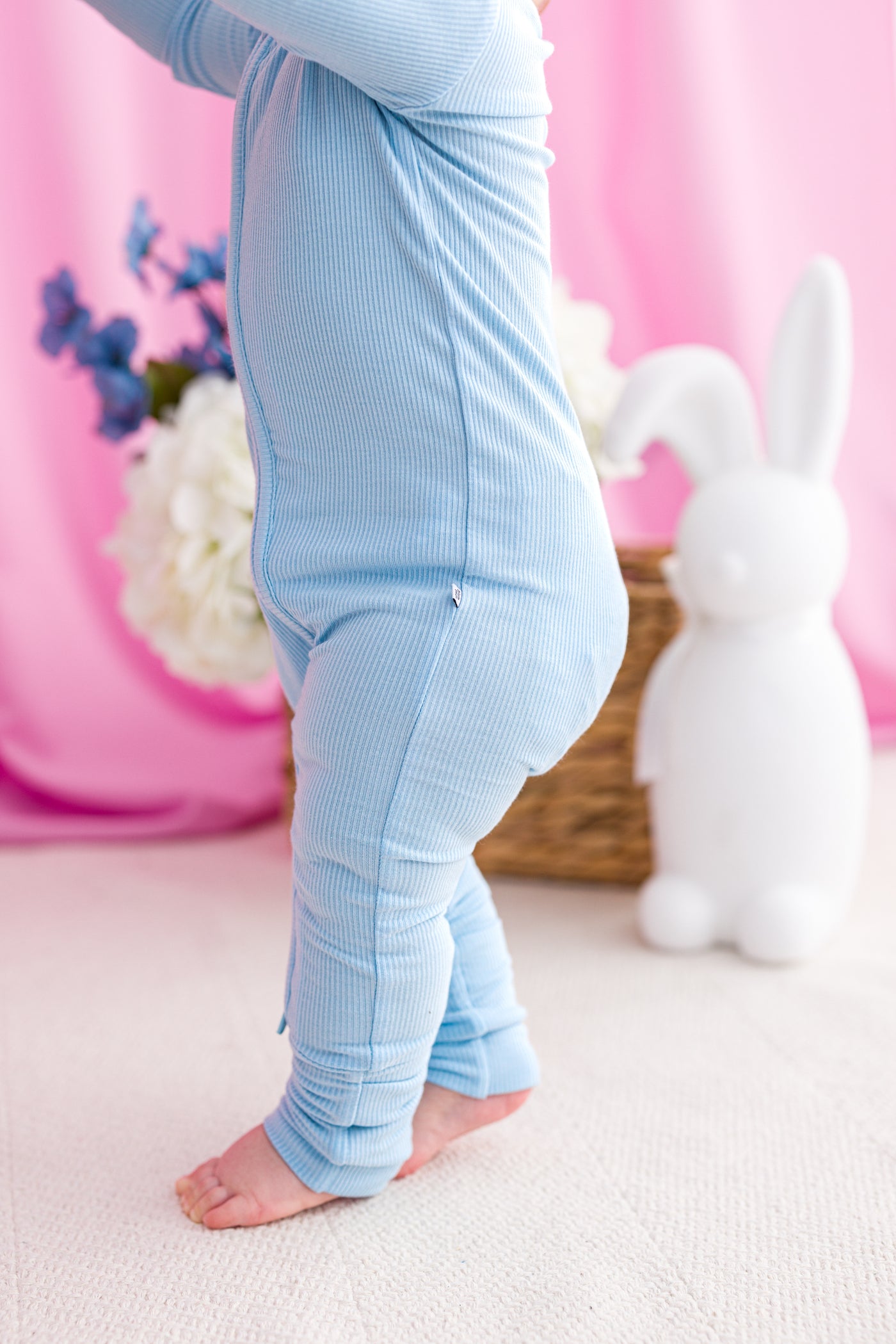 Baby Blue Ribbed Convertible Romper