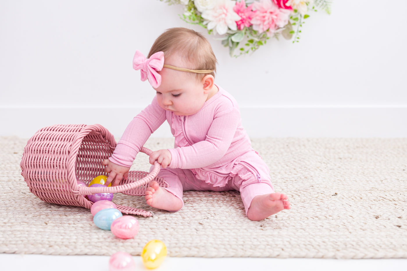 Pink Pointelle Ruffle Convertible Romper