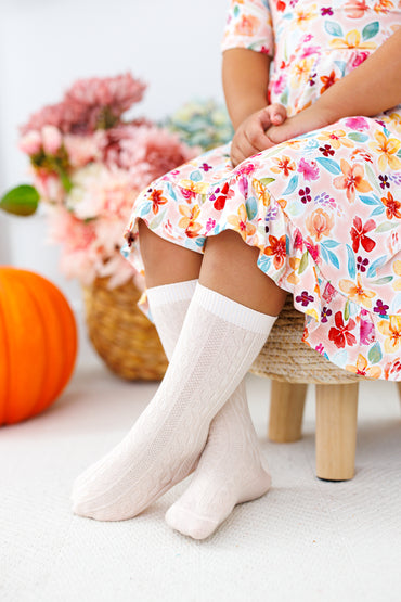 Knee-High Socks Set- MOSS AND LATTE