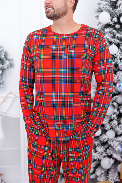 tartan plaid men's lounge set