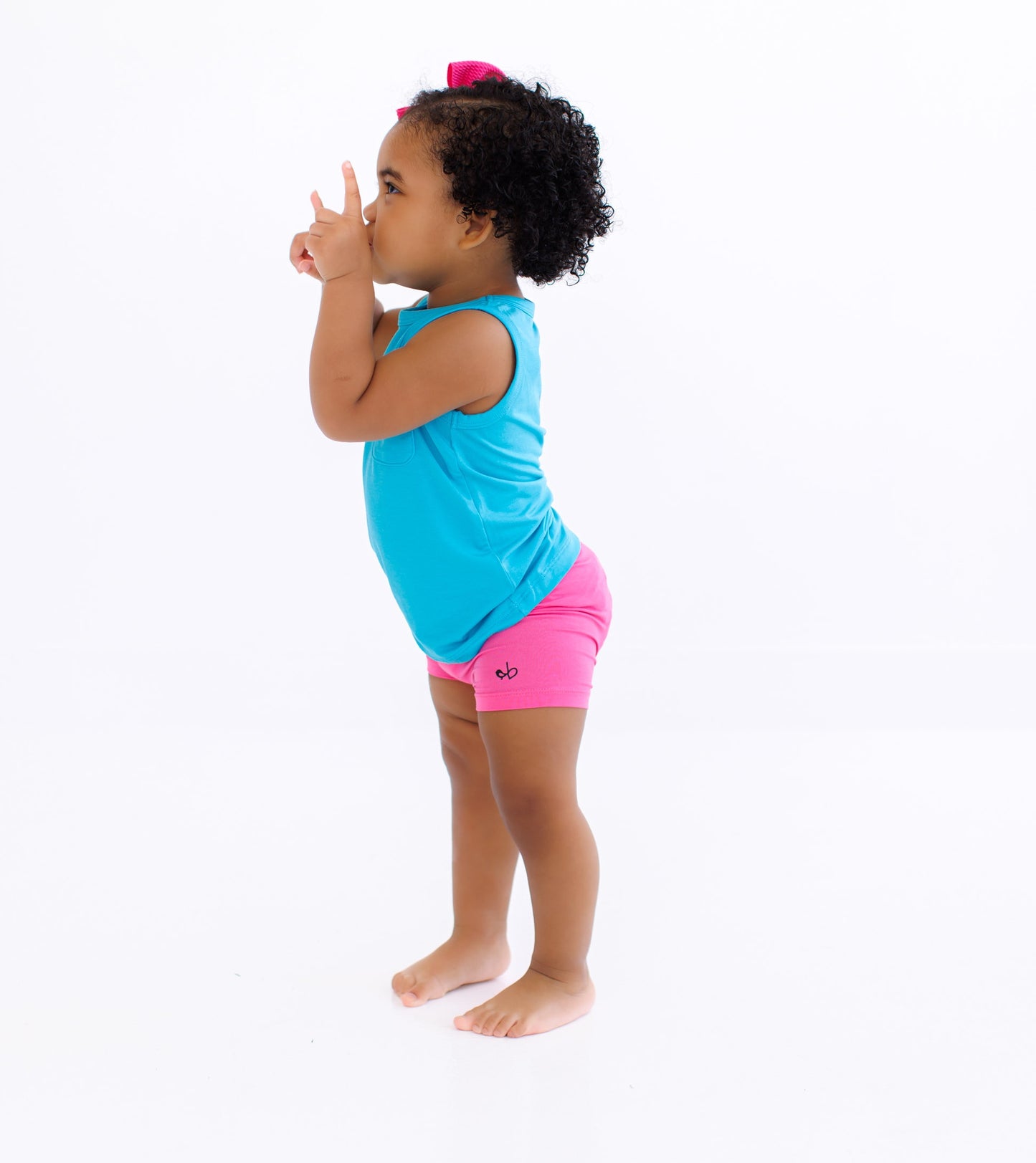 Kids pocket tank top paired with summer shorts
