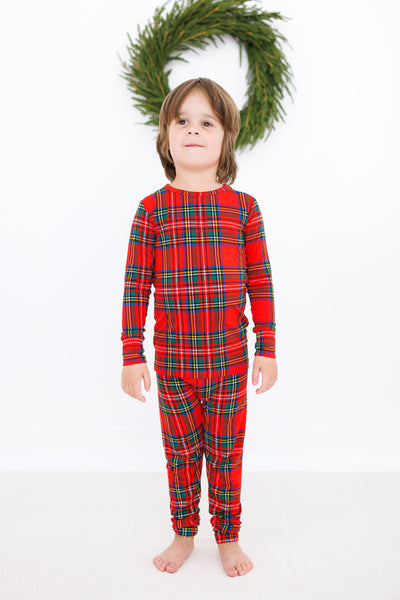 tartan plaid 2-piece pajamas