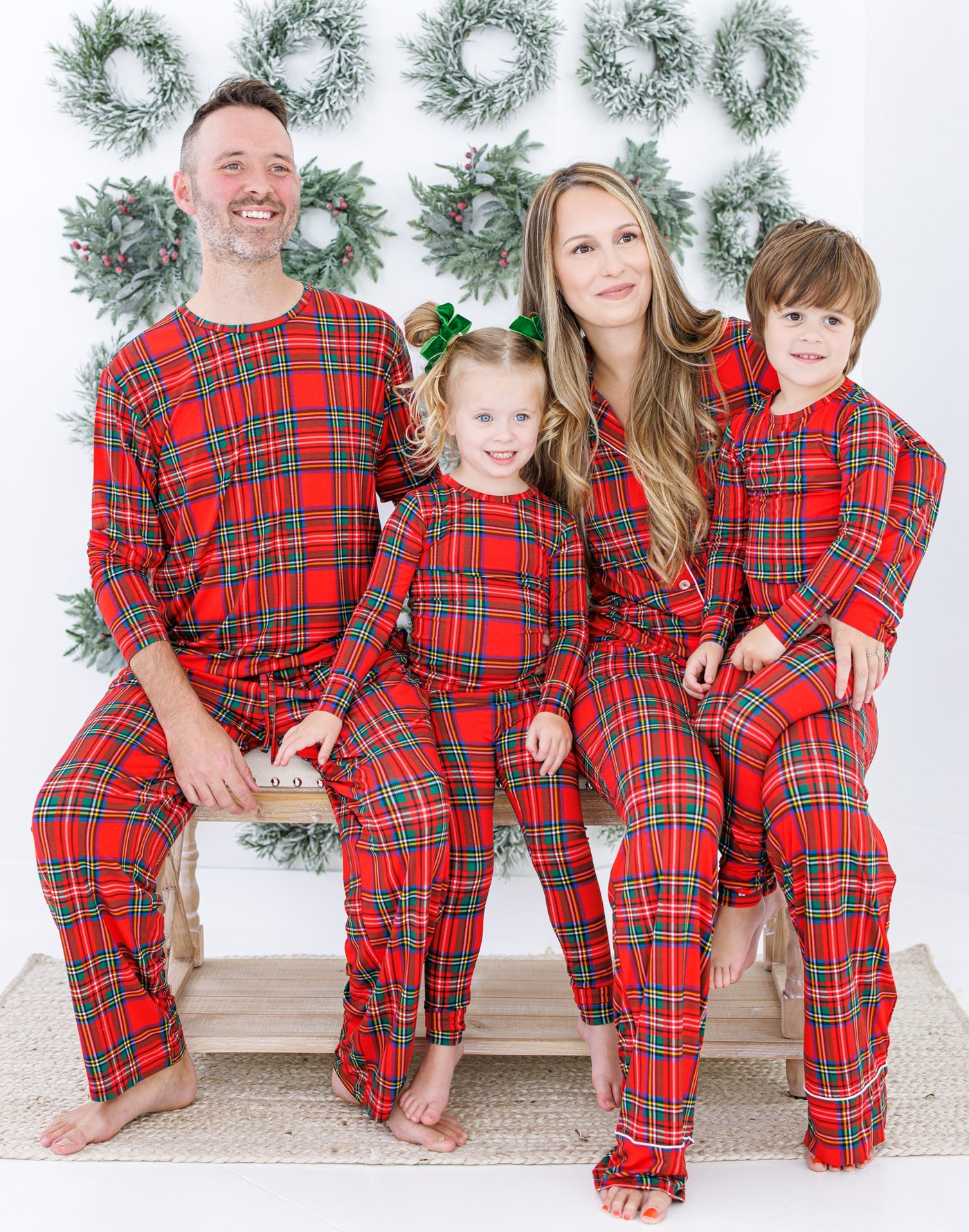 tartan plaid 2-piece pajamas