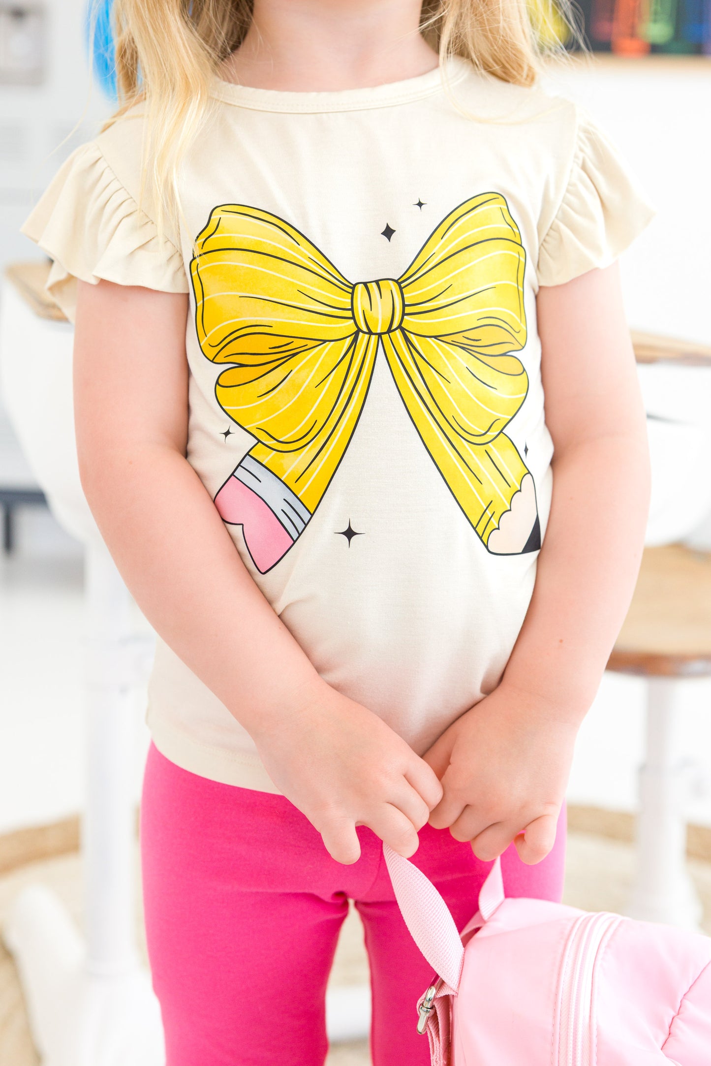 Pencil Bow Ruffle Top