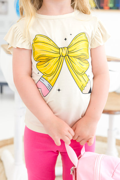 Pencil Bow Ruffle Top