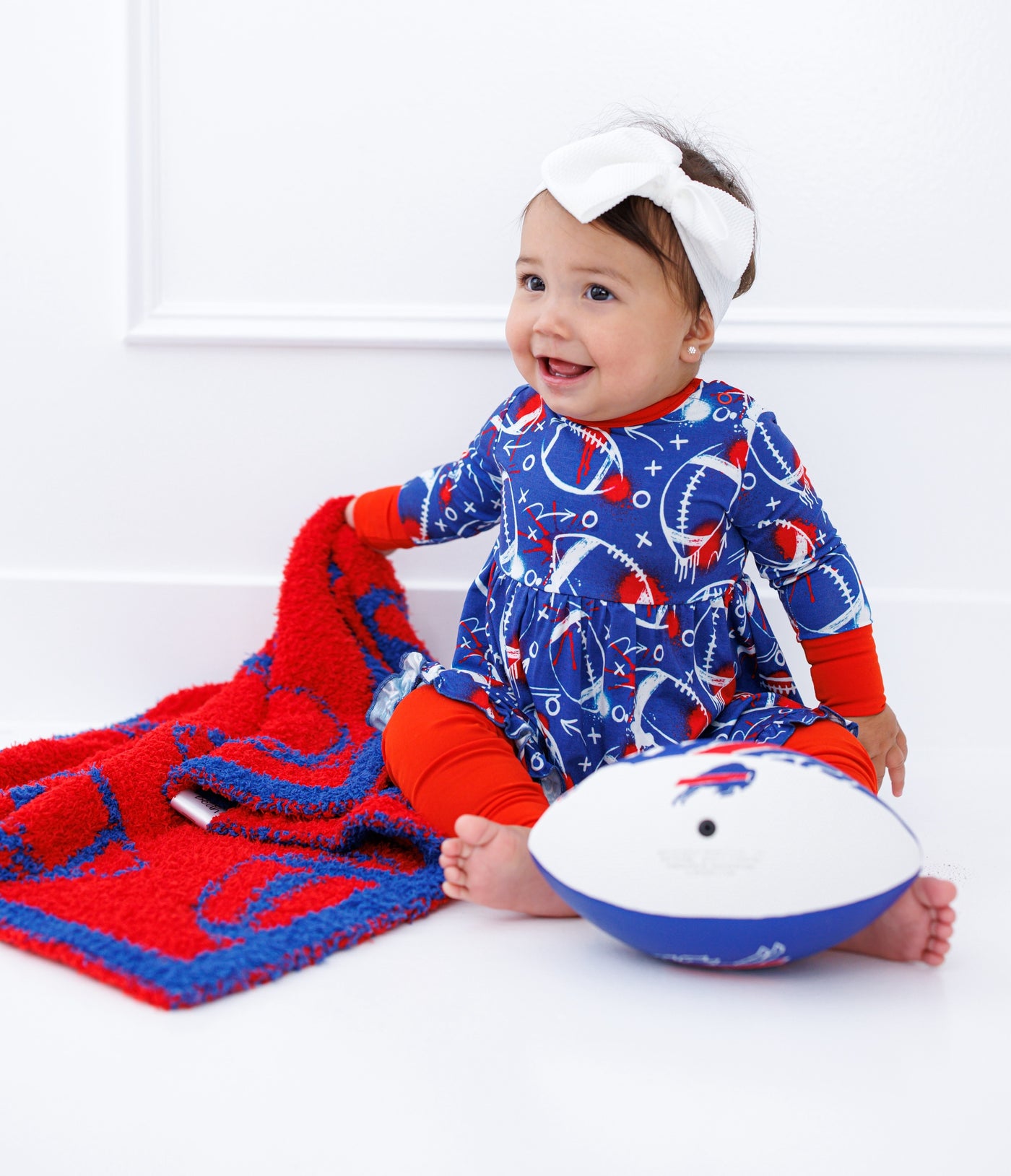 football blanket- BLUE/RED - STROLLER